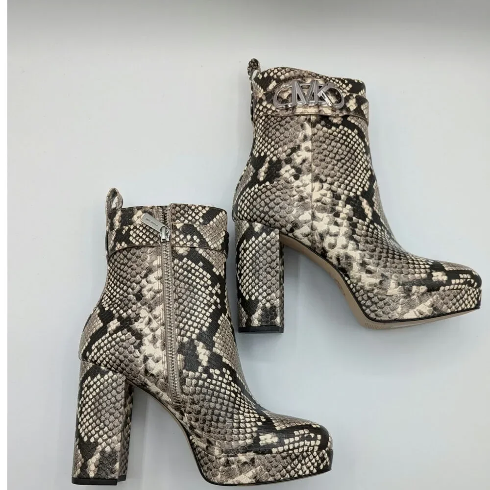 Michael Kors | Parker Faux Leather Platform Boot | Snakeskin Print | Size 8M